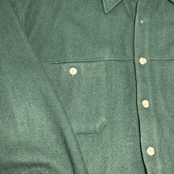 Vtg Salmon River Traders Long Sleeve Button Up Shirt Sz XLT Green Fleece Wool - Picture 4 of 11